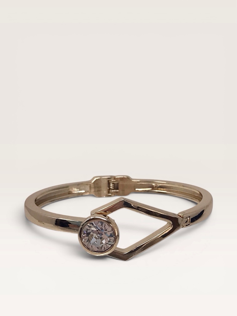 White House Black Market Gold-Tone Bangle Bracelet with Swarovski Crystal